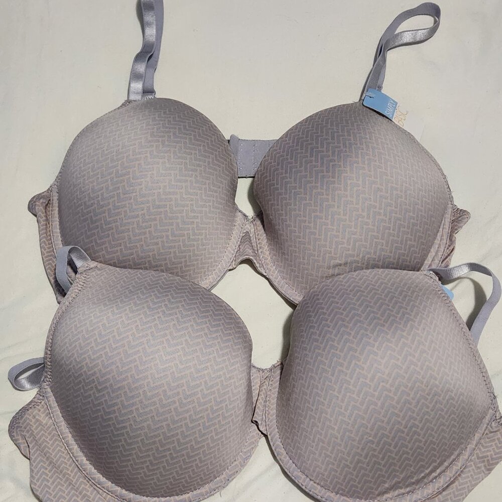 Lot of 2 Gray Pink Underwire 40 D NEW